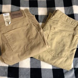 Khaki jeans 32x30 size on both. One brand new one worn 1 time for a dance.